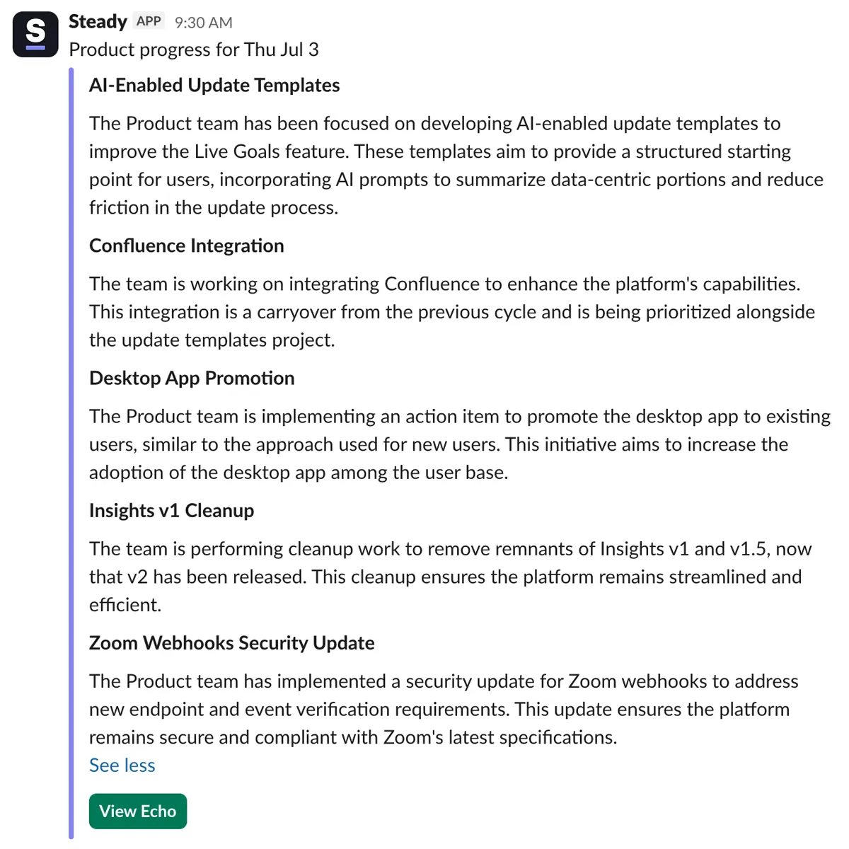 Echoes AI delivering automated context